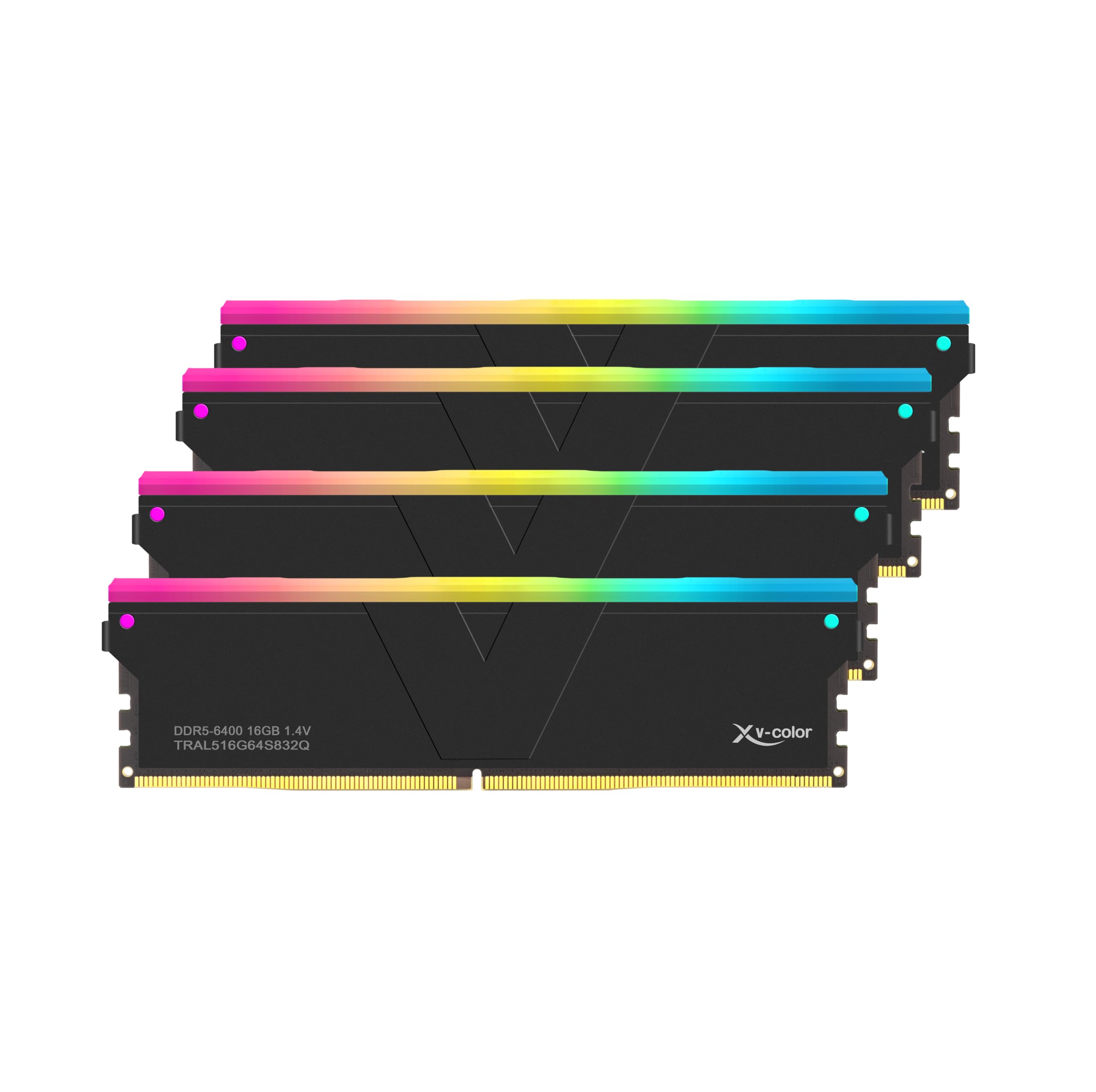 V-Color DDR5 64GB (16GBx4) 6400MHz CL32 2Gx8 1Rx8 OC R-DIMM